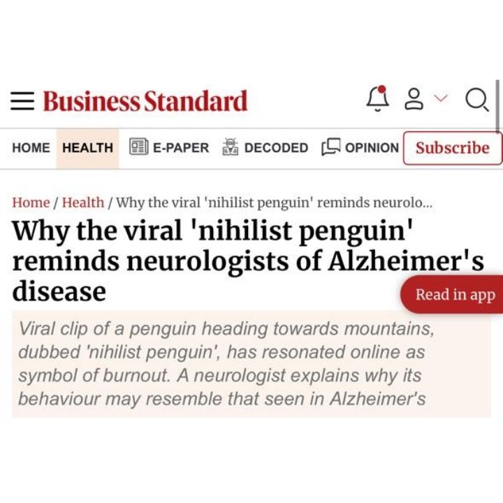 Why the viral 'nihilist penguin' reminds neurologists of Alzheimer's disease